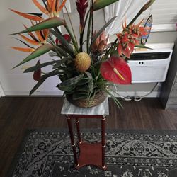 Artificial Bird Of Paradise Plant & Table 