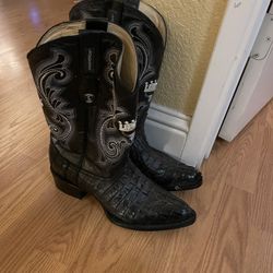 Men’s Laredo Western Boots – Black Leather, Pull-On Style
