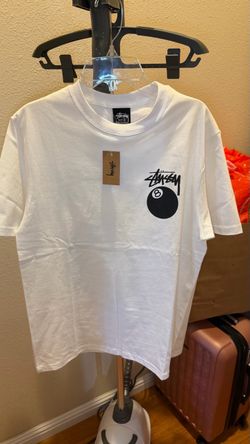 Stussy 8 Ball Pigment Dyed Tee Graphic T-Shirt White & Black Size Small