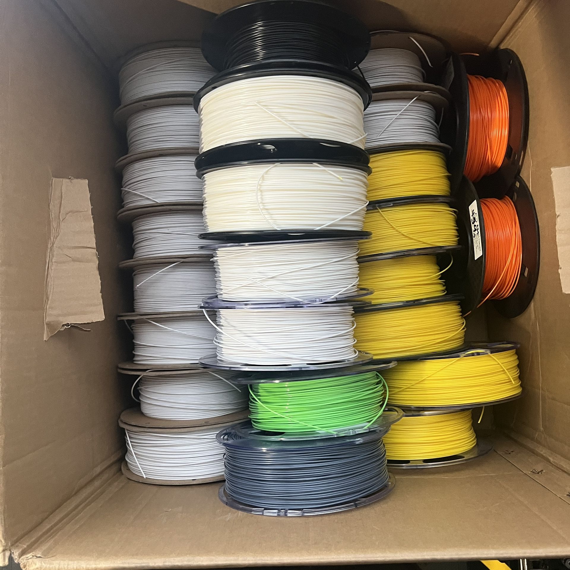Bulk Lot of 25 ABS 3D Printer Filament Spools – Hatchbox, eSUN, Polymaker, NovaMaker