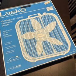 Lasko 3733 Box Fan White: 20" Portable Floor Fan for Rooms, 3 Speeds, Air Circulation, Indoor Use