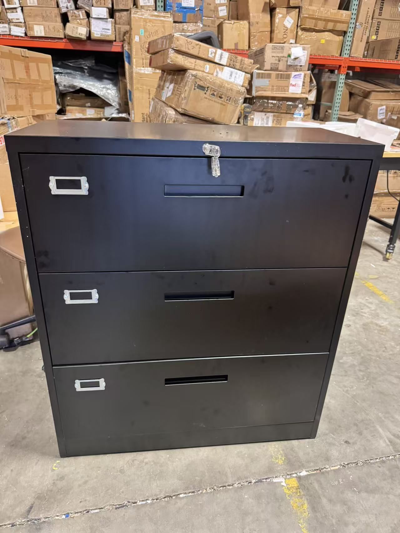 Lateral 3 Drawer File Cabinets with Lock, Metal Filing Storage Vertical Cabinets 