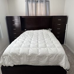 Queen Platform Bed Frame – Storage Drawers Built In