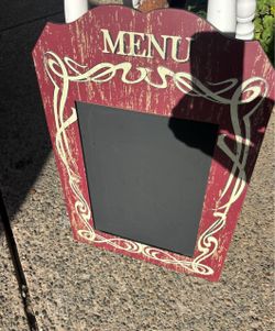 Rustic Wood Menu Chalkboard Sign