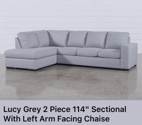 Living Spaces- Lucy Grey 2 Piece 114" Sectional