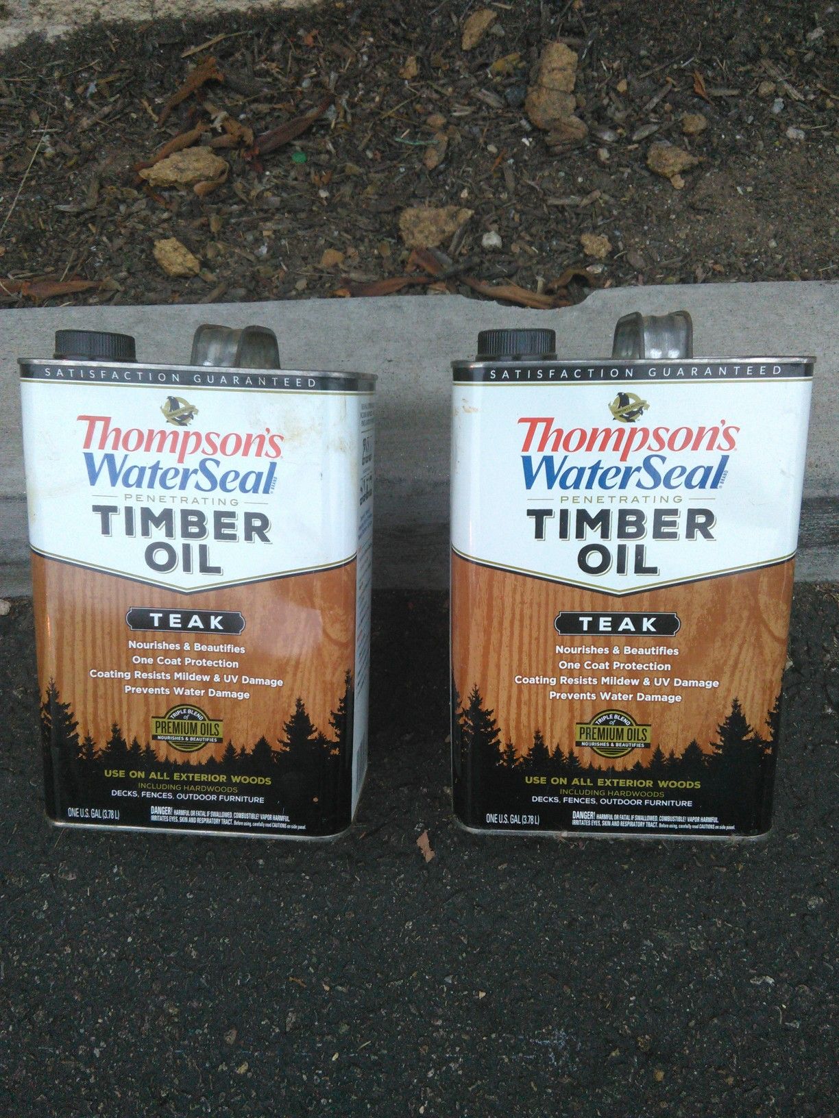 2 Gallons of Thompson's Water Seal Timber Wood Oil Teak