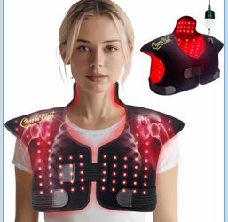 Red Light Therapy for Shoulder & Neck, 165LEDs 3-in-1 Chip, Wearable Pain Relief Pad, Infrared Light Therapy Warp for Upper Back, 660nm&850nm, Power A