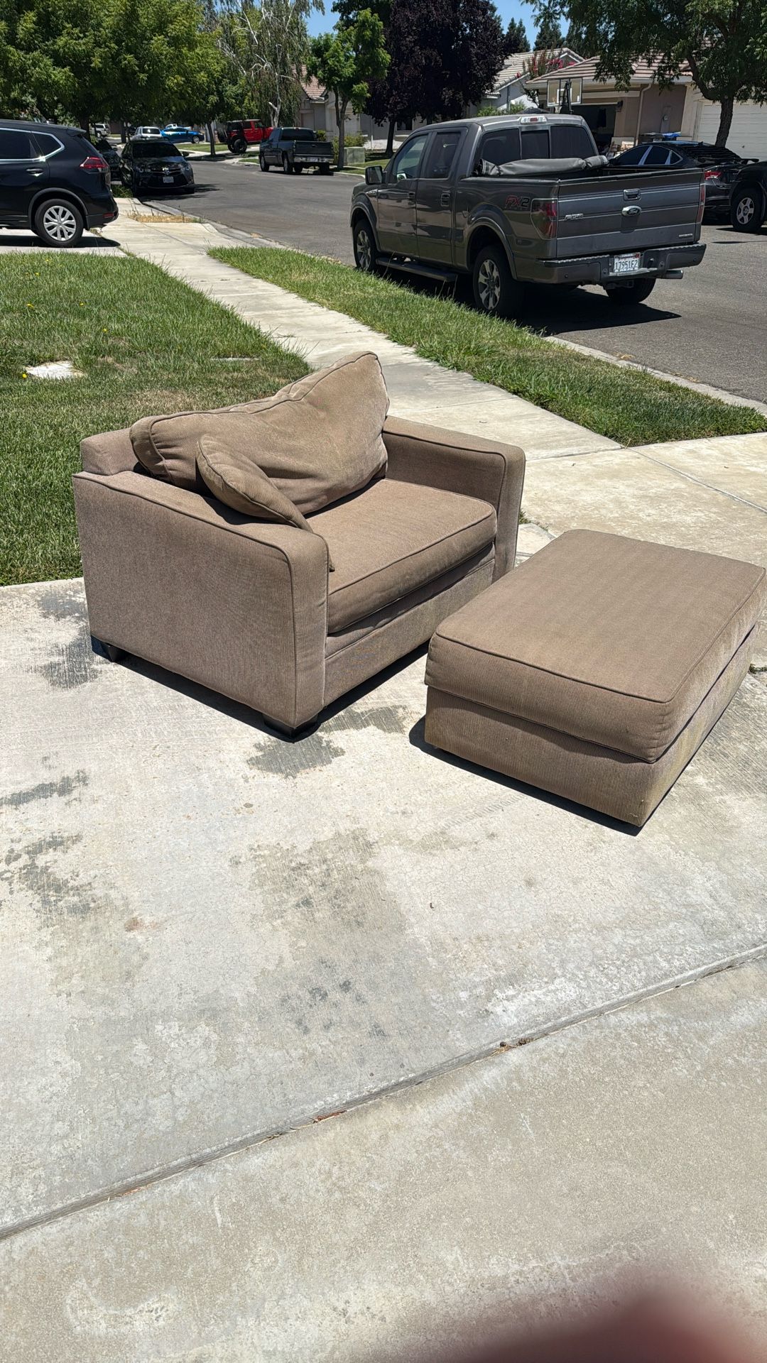 Couch/Bed And Ottoman