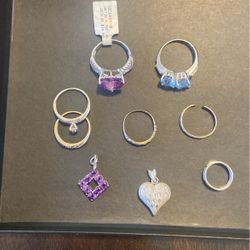 Lote De Oro Blanco 1 Anillo Nuevo Con Etiquetas