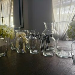 Glass Bud Vases, Set of 9
