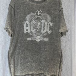 AC/DC Unisex-adult's Official Black Ice Burnout T Shirt - X-Large(charcoal)