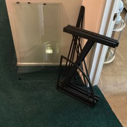 Rounded Glass L Shaped Desk 