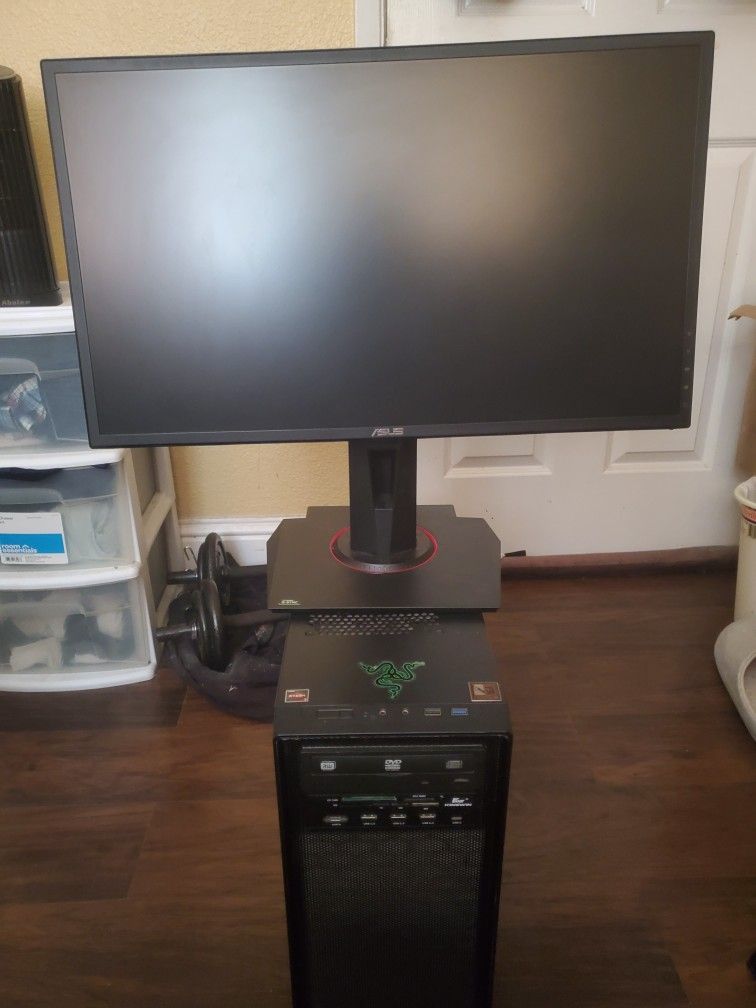 PC W/ 24 INCH Monitor, AMD 7 3700X, 2070 RTX, 16 DDR4, 1 TB SSD