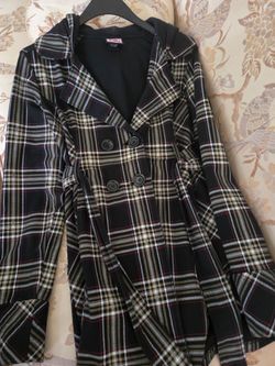 Plaid Double-Breasted Women's Coat