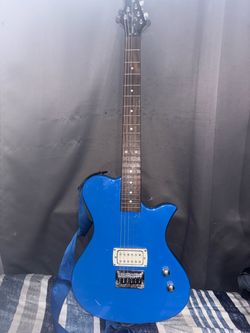 Blue Electric Guitar with Humbucker Pickup