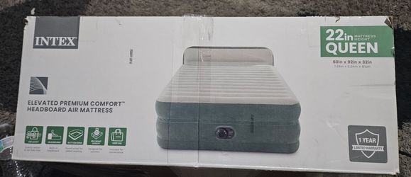 Intex Queen Elevated Premium Comfort Headboard Air Mattress