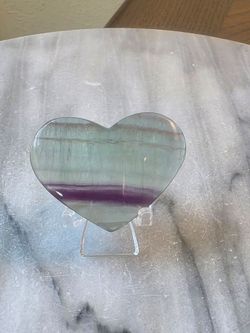 2.1" Approximately Fluorite Heart Quartz Crystal