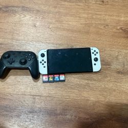 Nintendo Switch Oled 4 Games 1 Controller 