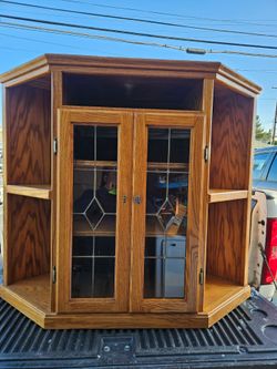 Amish Solid Wood Corner TV Stand