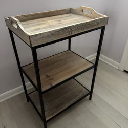 Wood and Metal Shelf Table