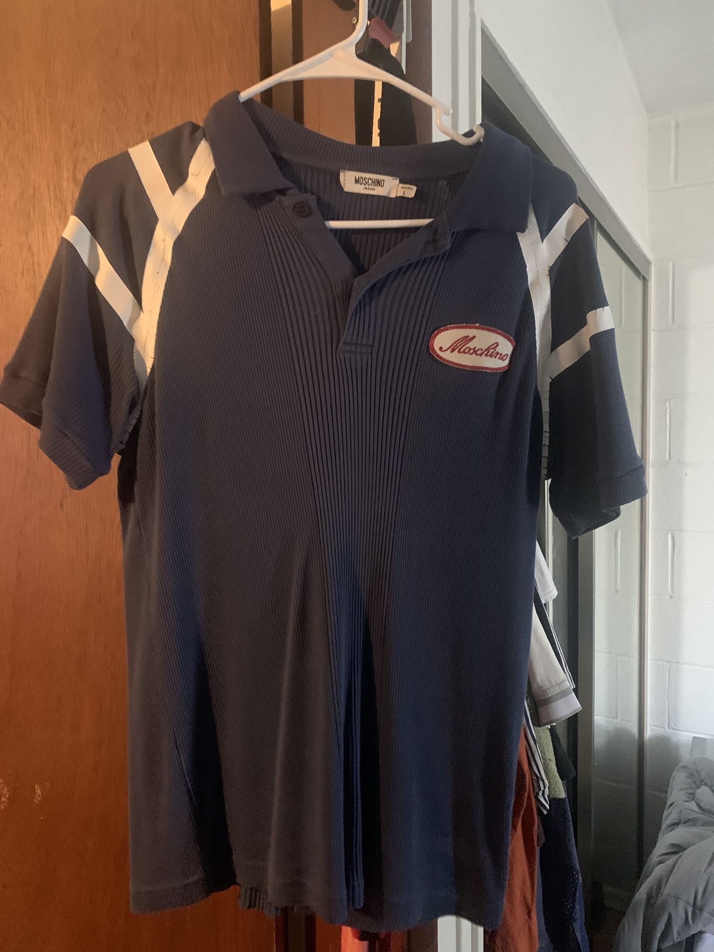  Vintage Moschino  Jeans Polo Shirt – Size L – Made in Italy