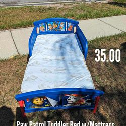 Paw Patrol Kids Toddler Bed W/ Mattress