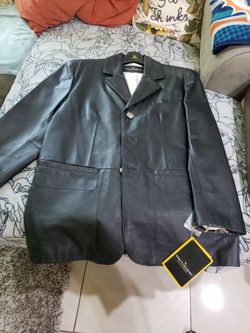 black leather jacket