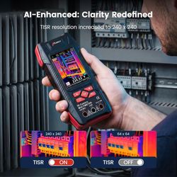 2-in-1 Thermal Camera and 60,000-Count High-Precision Multimeter, Thermal Imaging Camera with 240x240 TISR, Broad -68°F to 1022°F Temperature Range, O