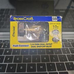 Brass Craft Push Connect 1/4 Turn Dual Outlet Dual Shutoff Valve