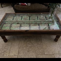 Wood Glass Table