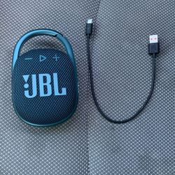 Jbl Blue Speaker with Its Charging Cord