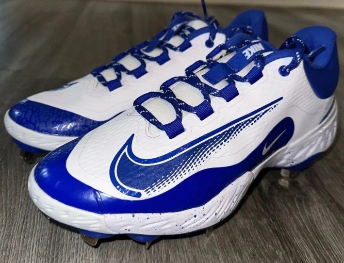 Brand New Nike Alpha Huarache Elite 4 Low Metal Royal Blue White Baseball Cleats Men Sizes 8.5 11.5 12.5