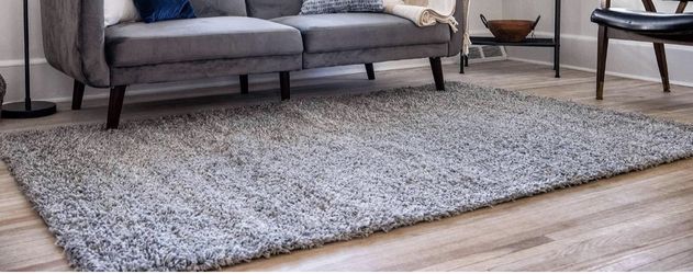 Unique Loom Solid Shag Collection Area Rug (10’10”x 7’10” Rectangle, Cloud Gray)