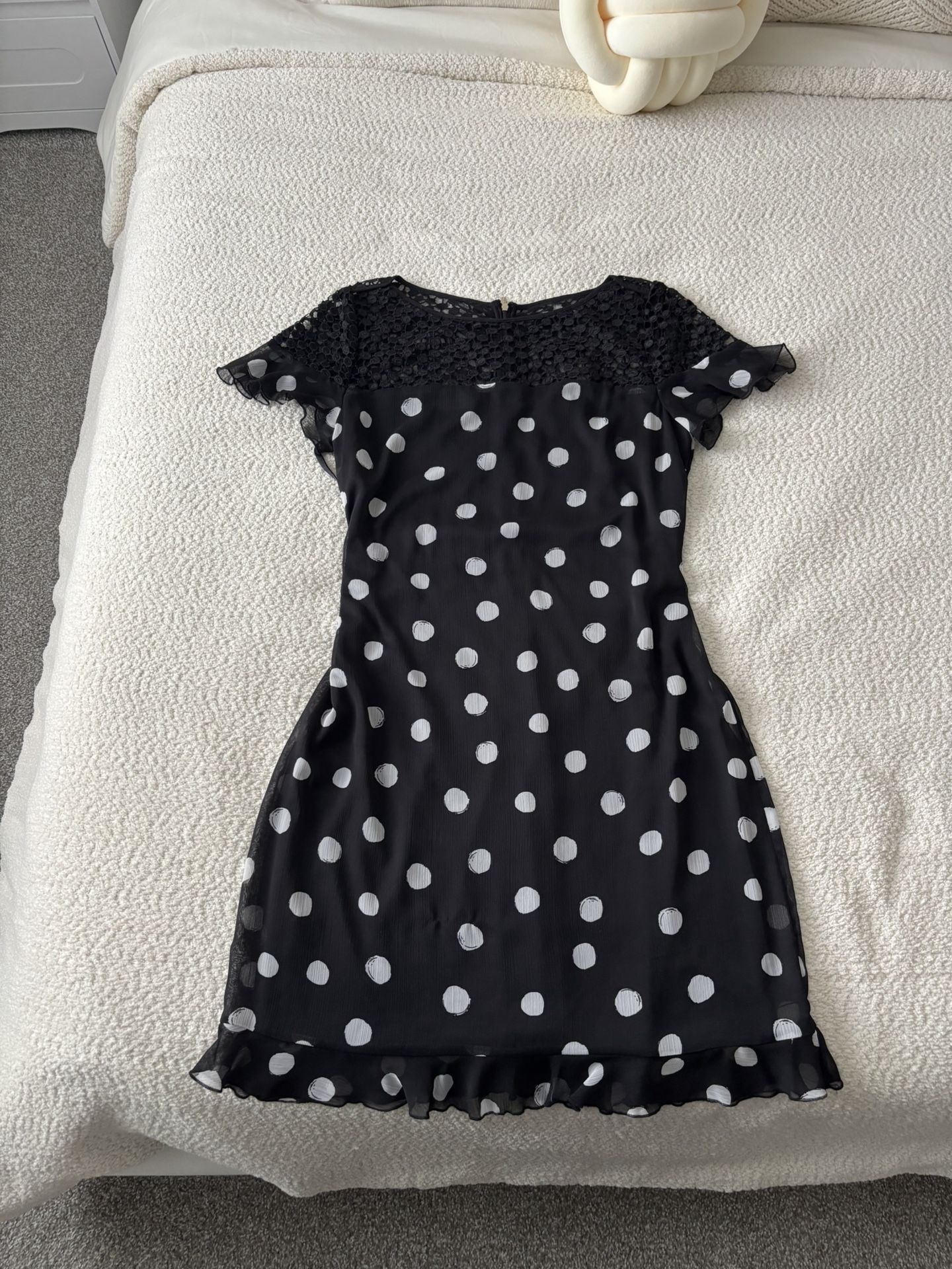 Size 8 Black Karl Lagerfeld Polkadot Dress