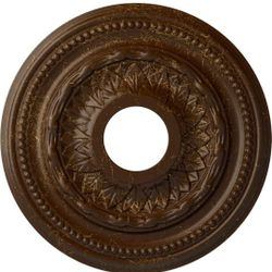 (New in Pack)
Ekena Millwork CM15GARBC Galway Ceiling Medallion, 15 3/4"OD x 3 1/4"ID x 1"P, Hand-Painted Root Beer Crackle (Note: see the actual phot