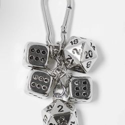 festival keyring bag charm with dice charms in multi