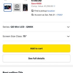 75 Qm6k TCL New Tv