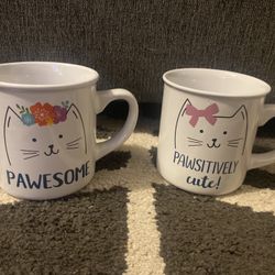 Set Of Cat Coffee And Tea Mugs