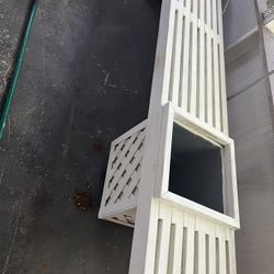 Bench With Two Building Planters Built Out Of Pressure Treated Wood