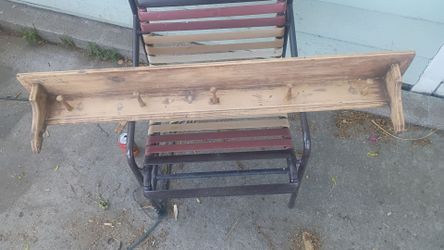 Antique wooden  coat shelf