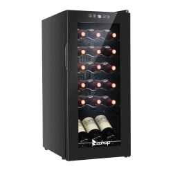 ZOKOP AC 115V /60Hz 1.8Cu.Ft/2.8Cu.Ft Compressor Wine Cabinet Wine Rack Black - 34-Bottle