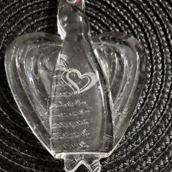 Orrefors  Crystal Glass Angel Of Love Ornament H2” The Angel Collection Series Used  .