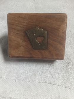 Wooden brass card box