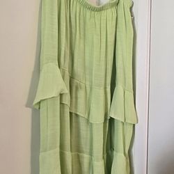 Kiwi Green Women's Maxi Tier Skirt XL