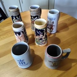 Vintage German And Brazilian Beer Steins 