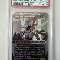MTG Final Fantasy - Lightning, Army of one Borderless Foil - PSA 10