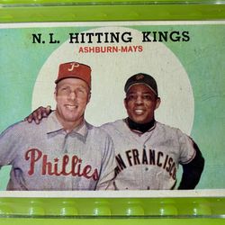 1959 TOPPS N.L. HITTING KINGS #317 WILLIE MAYS RICHIE ASHBURN San Francisco Giants 