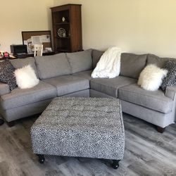 Gray Fabric Sectional Couch