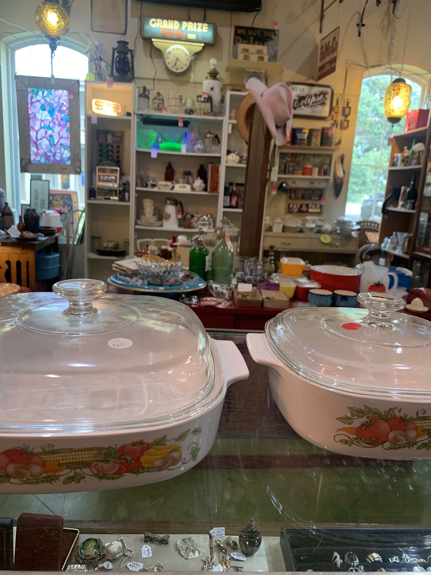 Different style Corning ware and Pyrex sets.  All sizes. Prices from 18 to 25.00.  Johanna at Antiques and More. Located at 316b Main Street Buda. Ant