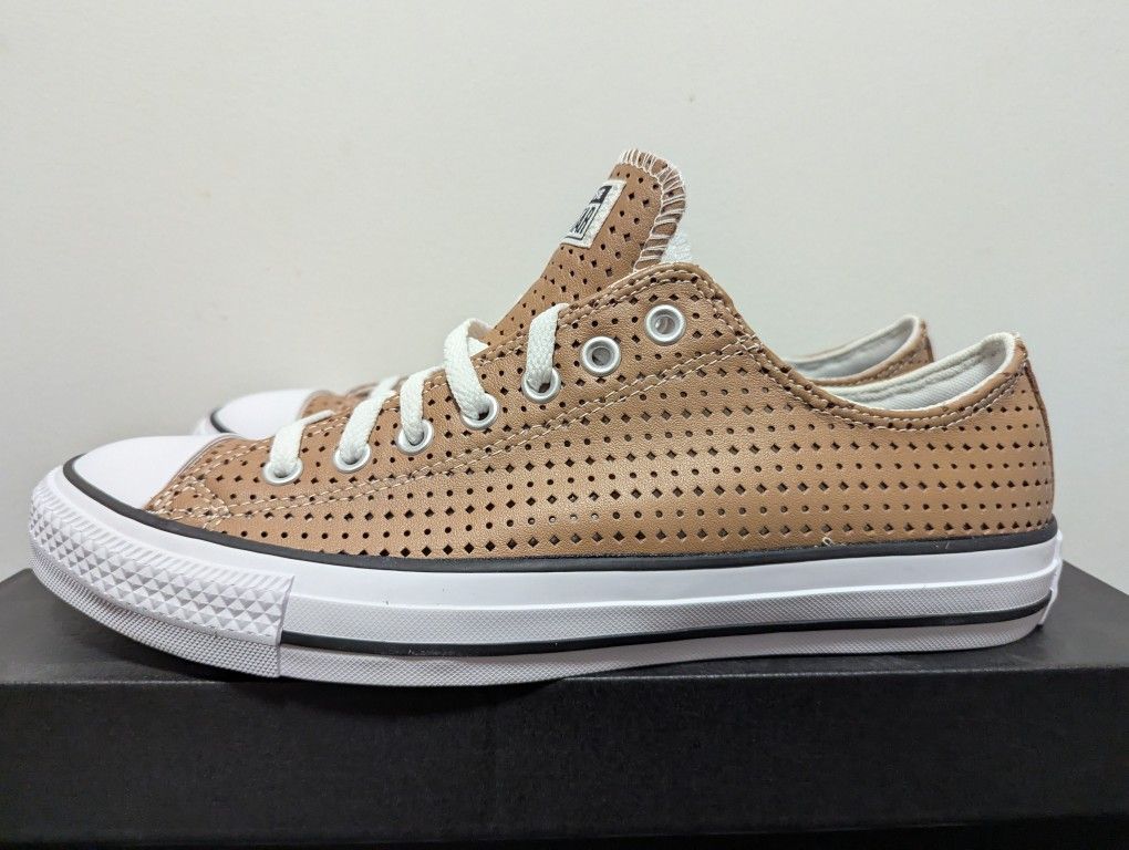 Converse Chuck Taylor All Star Ox Low Leather Rose Taupe Brown Men's Size 11 A13414C